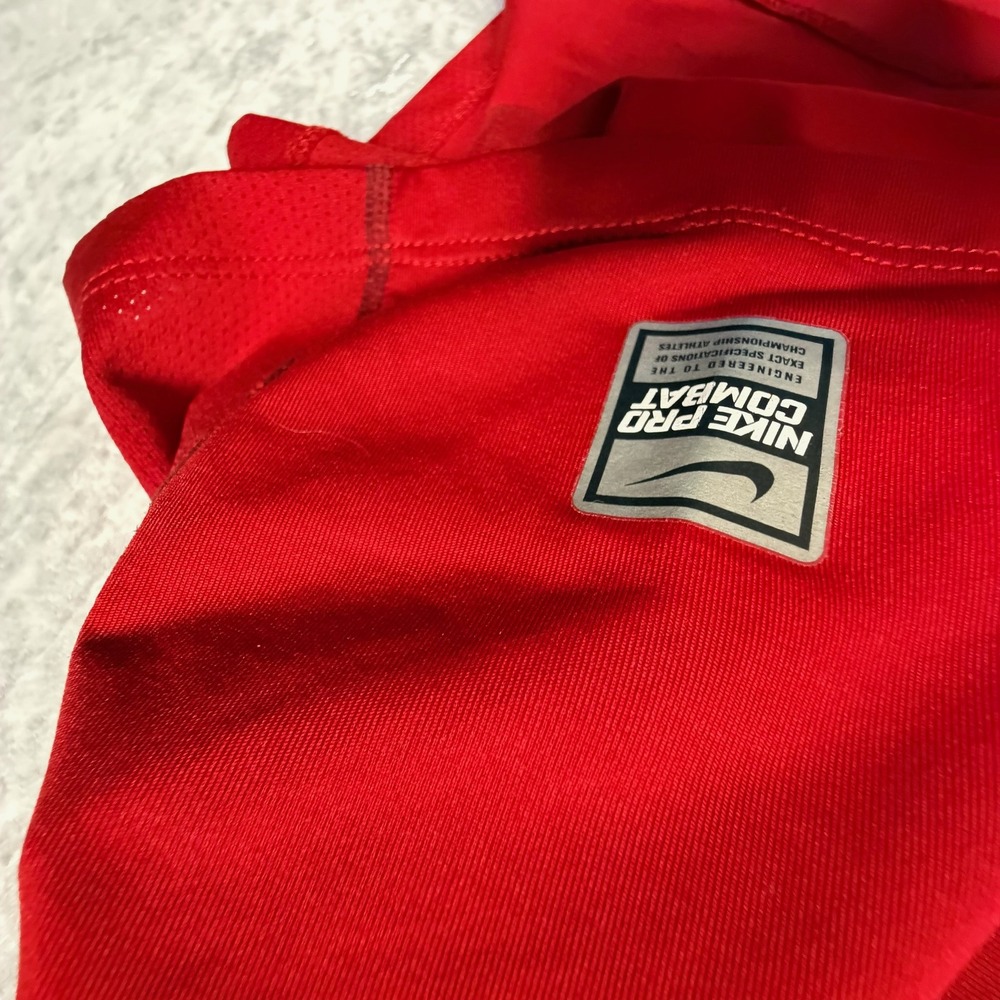 Nike Pro Combat Shirt Mens XXL Red Good Dri-FIT Long Sleeve Fitted Compression - Picture 9 of 11